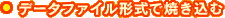 データ形式で焼き込む