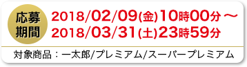 応募期間 2018/02/09(金) 10時00分～2018/03/31(土) 23時59分