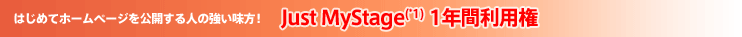 �͂��߂ăz�[���y�[�W�����J����l�̋��������I�@Just MyStage(*1) 1�N�ԗ��p��