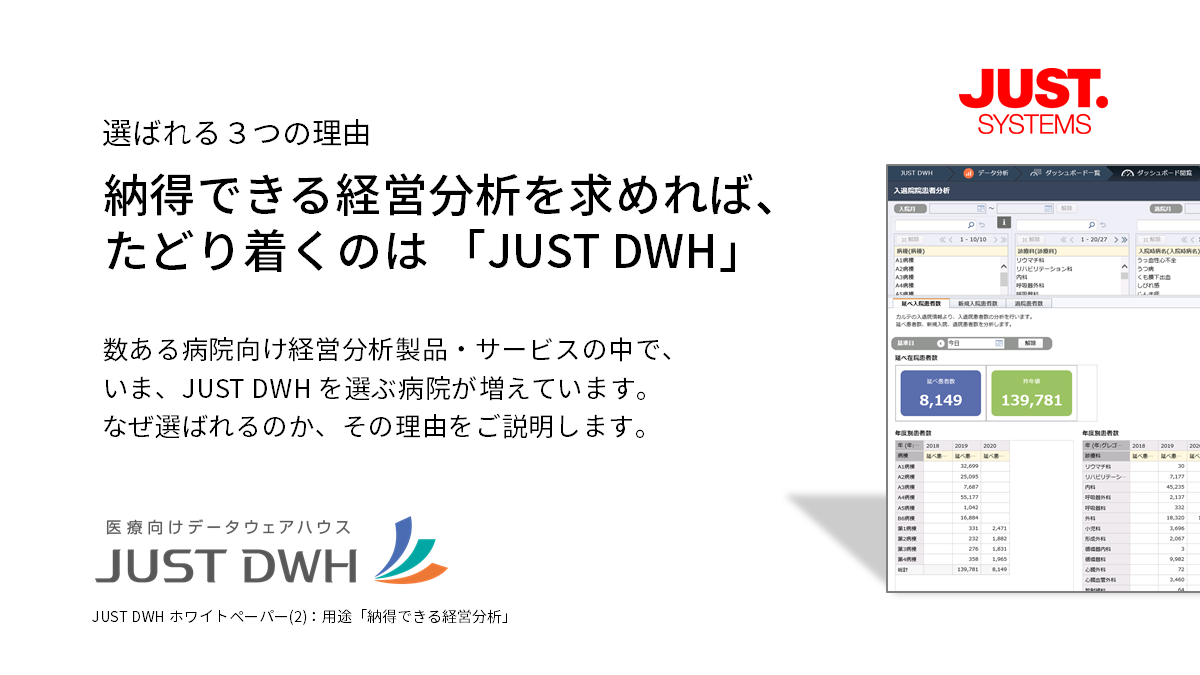 納得できる経営分析を求めれば たどりつくのは「JUST DWH」