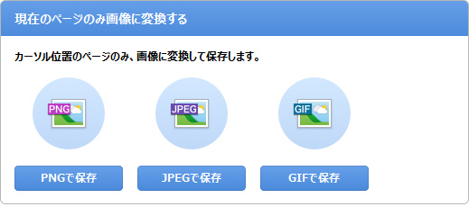 現在のページのみ画像に変換する