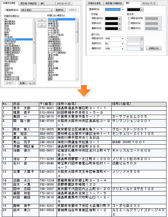 住所録機能 機能一覧 楽々はがき21 住所録 はがき作成ソフト 商品 サービス ジャストシステム