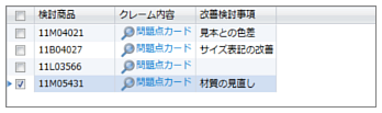 データベース閲覧画面（レコード一覧）