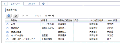 データベース閲覧画面（ビューアー）